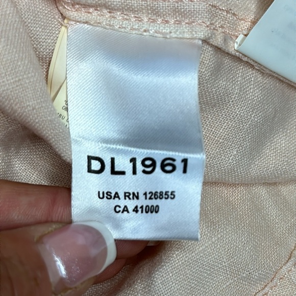 DL1961 | Candice Blouse | Color is Bellini 100% Linen, NWT - Picture 12 of 13